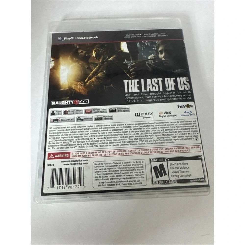The Last of‎ Us (Sony PlayStation 3, 2013) WORKING